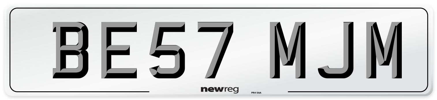 BE57 MJM Number Plate from New Reg